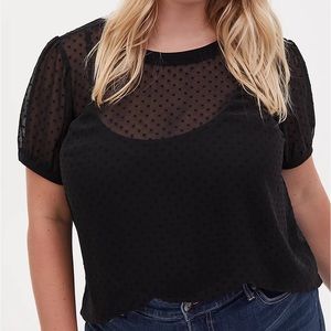 NWT torrid Sz 4 sheer polka dot blouse